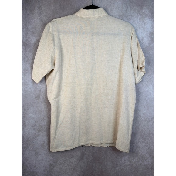 VTG‎ 90's Magic Linen Cotton Blend Dress Set Embroidered Size Small Beige Floral - Picture 8 of 9